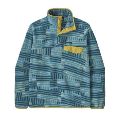PATAGONIA LIGHTWEIGHT SYNCHILLA SNAP-T PULLOVER - QUILTY FITZ: WETLAND BLUE FRONT