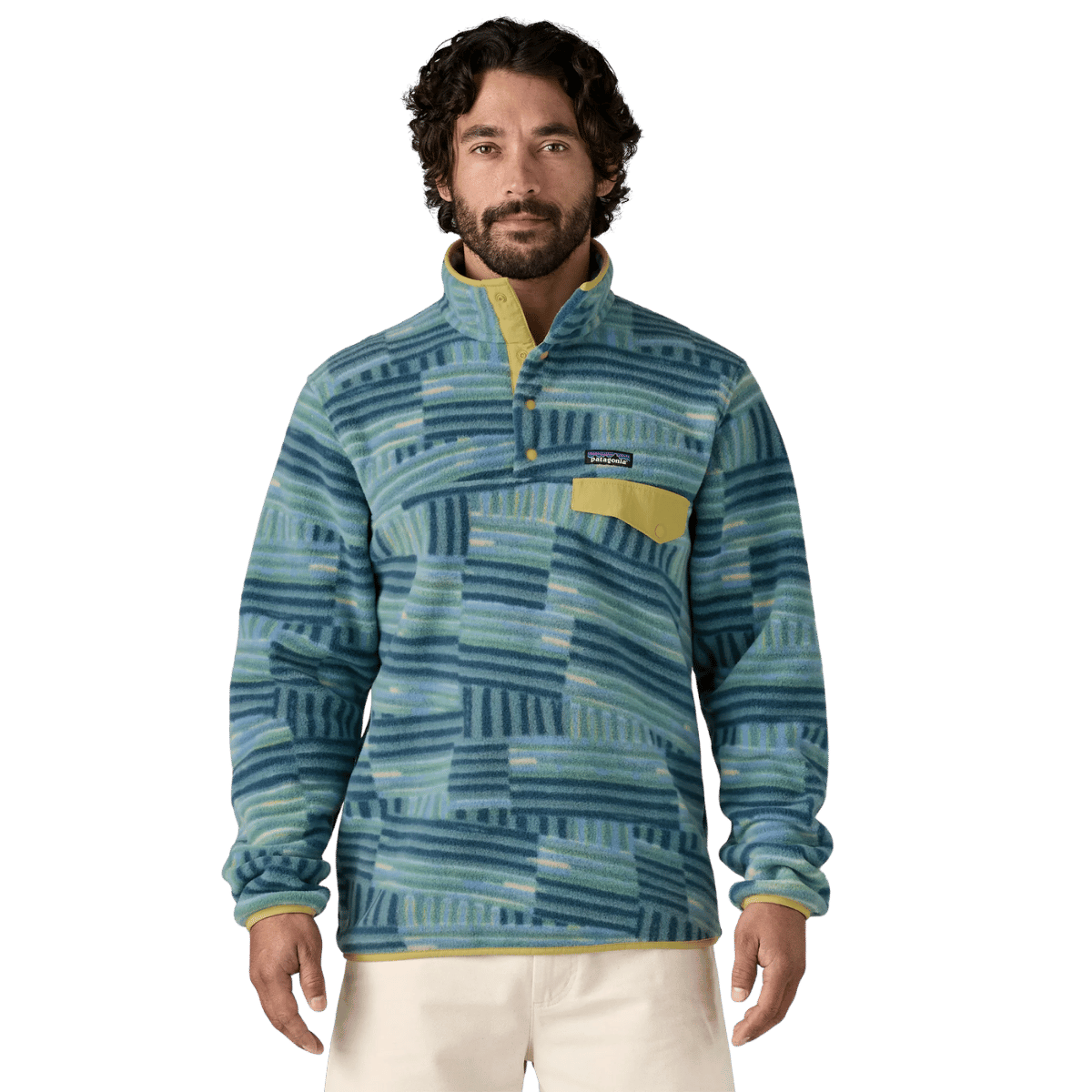 PATAGONIA LIGHTWEIGHT SYNCHILLA SNAP-T PULLOVER - QUILTY FITZ: WETLAND BLUE WW FRONT