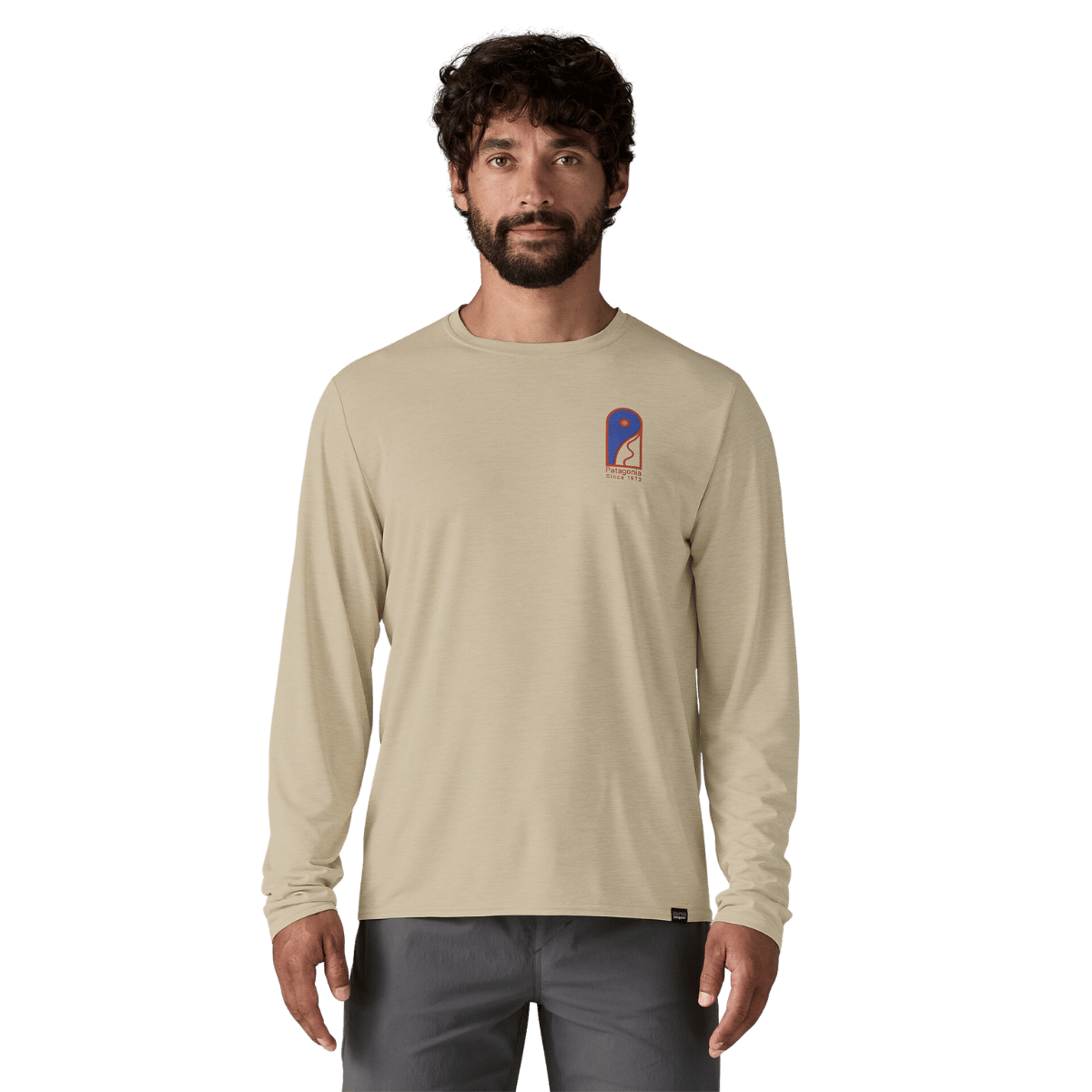 PATAGONIA LONGSLEEVE CAPILENE COOL DAILY SHIRT LAND  - PUMICE WW FRONT