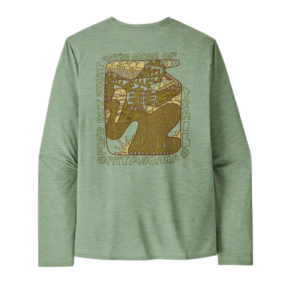 PATAGONIA LONGSLEEVED CAPILENE COOL DAILY SHIRT LAND - MADE OF: ELLWOOD GREEN X-DYE BACK