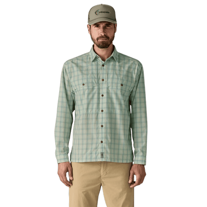 PATAGONIA LONGSLEEVE ISLAND HOPPER SHIRT - DIPPER: RINSED GREEN WW FRONT