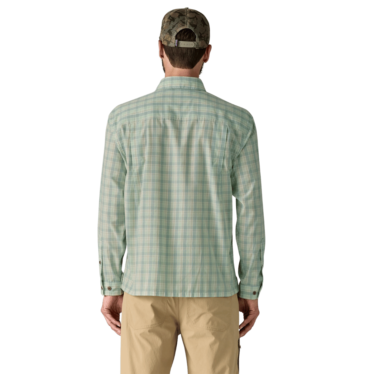 PATAGONIA LONGSLEEVE ISLAND HOPPER SHIRT - DIPPER: RINSED GREEN WW BACK