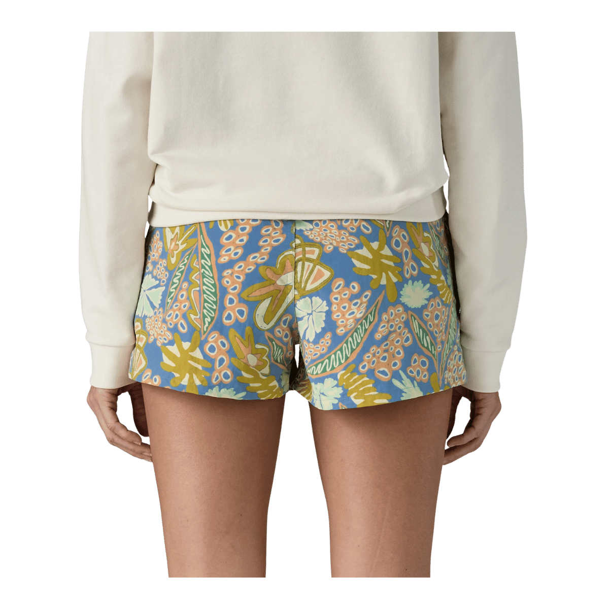 PATAGONIA WOMEN BARELY BAGGIES LOW RISE SHORTS 2-1/2" - ABUNDANT BLUE - BACK VIEW WW