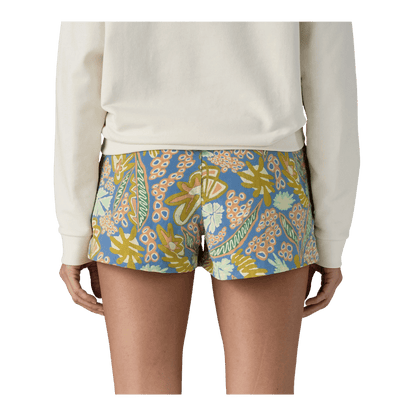 PATAGONIA WOMEN BARELY BAGGIES LOW RISE SHORTS 2-1/2" - ABUNDANT BLUE - BACK VIEW WW