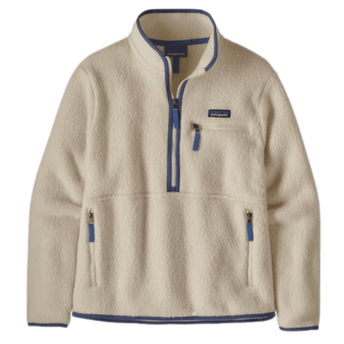 PATAGONIA WOMEN'S RETRO PILE MARSUPIAL PULLOVER - NATURAL - FRONT VIEW