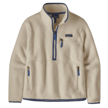 PATAGONIA WOMEN'S RETRO PILE MARSUPIAL PULLOVER - NATURAL - FRONT VIEW