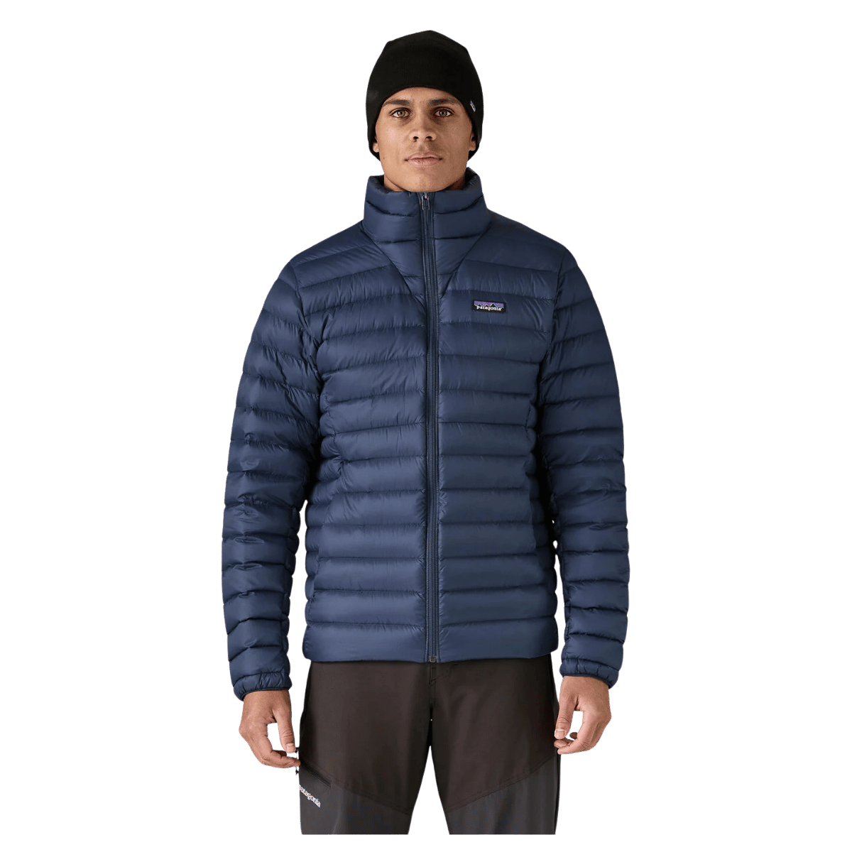 PATAGONIA MEN'S DOWN SWEATER JACKET DWR FINISH - NEW NAVY - FRONT VIEW WW