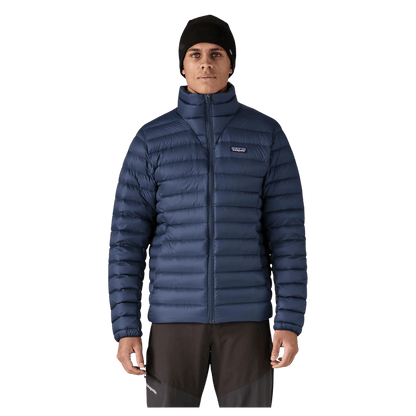 PATAGONIA MEN'S DOWN SWEATER JACKET DWR FINISH - NEW NAVY - FRONT VIEW WW