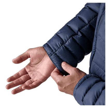PATAGONIA MEN'S DOWN SWEATER JACKET DWR FINISH - NEW NAVY - WRIST VIEW WW