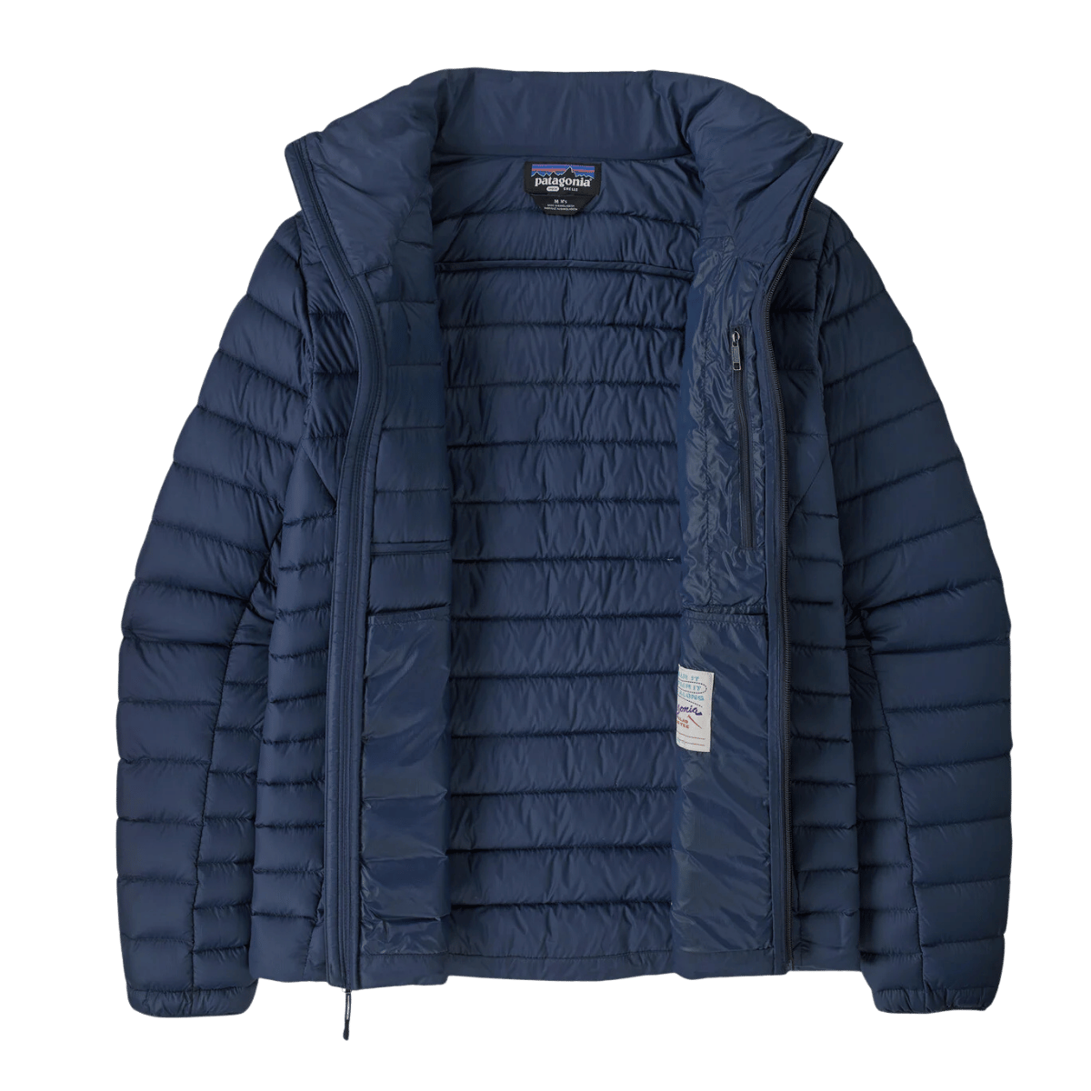 PATAGONIA MEN'S DOWN SWEATER JACKET DWR FINISH - NEW NAVY - INSIDE VIEW