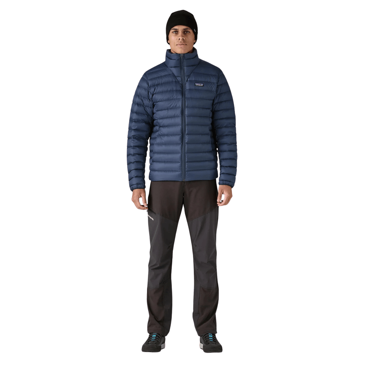 PATAGONIA MEN'S DOWN SWEATER JACKET DWR FINISH - NEW NAVY - FRONT FULL VIEW WW