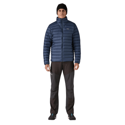 PATAGONIA MEN'S DOWN SWEATER JACKET DWR FINISH - NEW NAVY - FRONT FULL VIEW WW