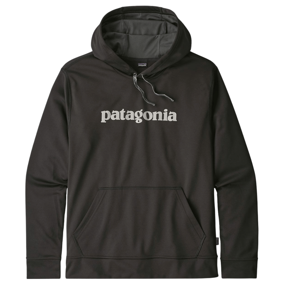 PATAGONIA MEN'S LIGHT WEIGHT '73 TEXT LOGO HOODY - INK BLACK FRONT