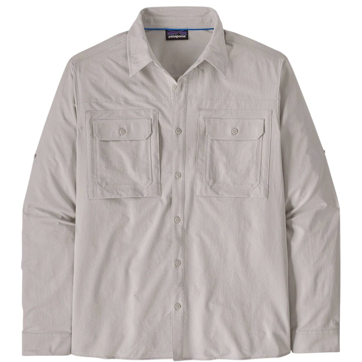 PATAGONIA MEN'S LONG SLEEVE SELF-GUIDED SUN SHIRT - CRISP GREY FRONT