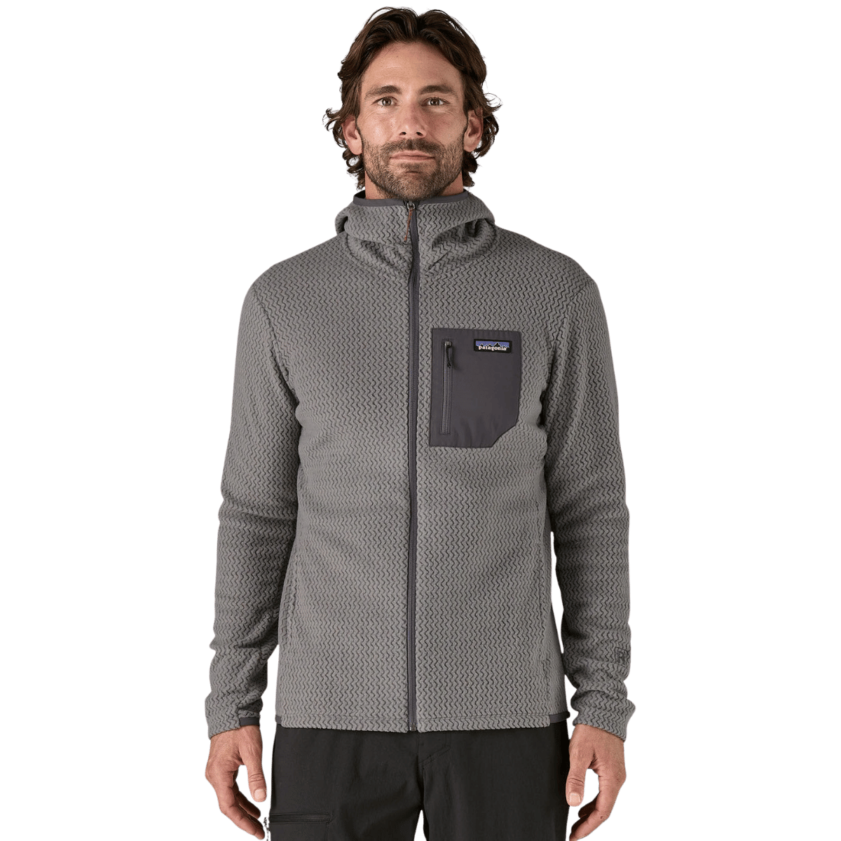 PATAGONIA MEN'S R1 AIR FULL-ZIP HOODY - FOREVER GREY WW FRONT