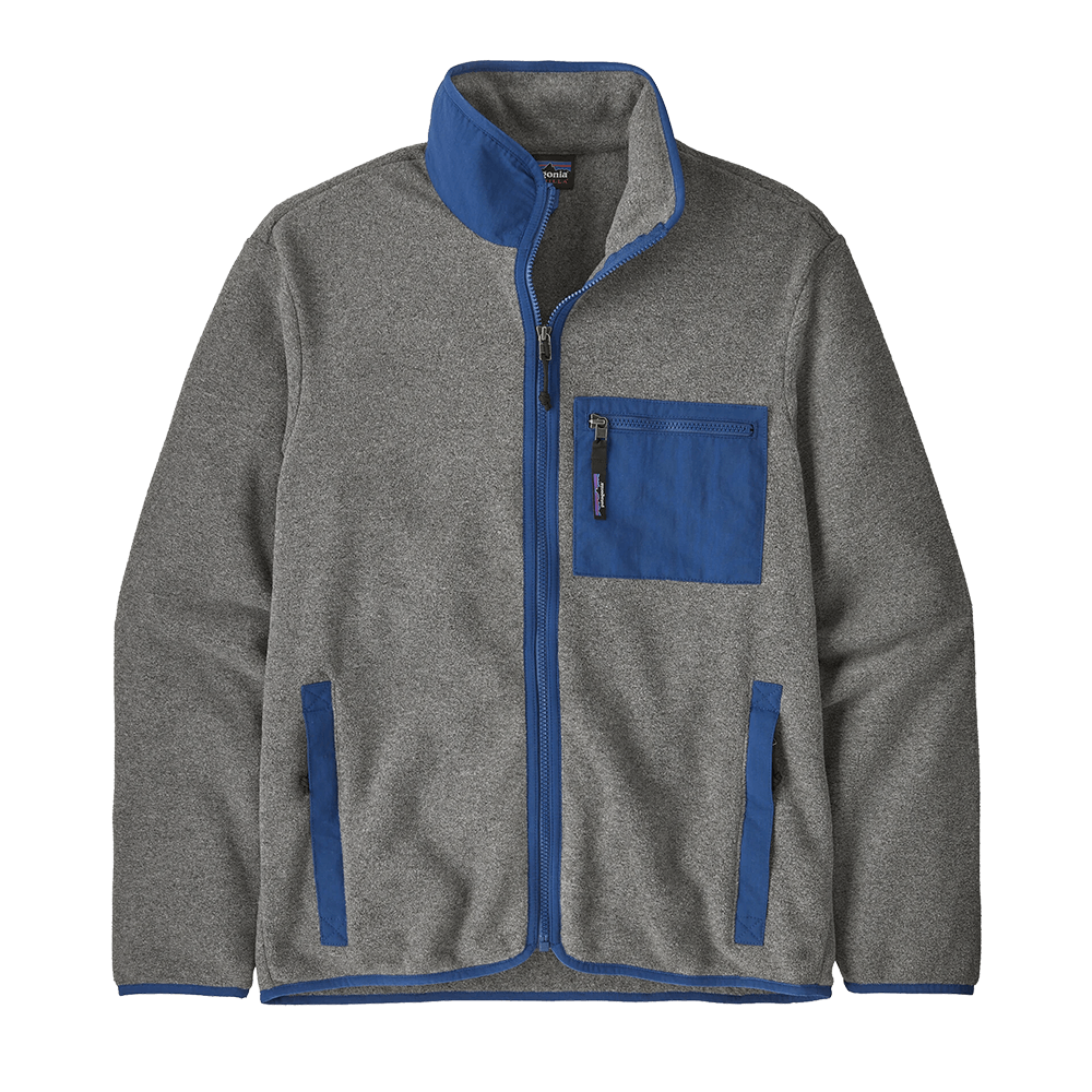 PATAGONIA MEN'S SYNCH FLEECE JACKET - NICKEL W/BLUE