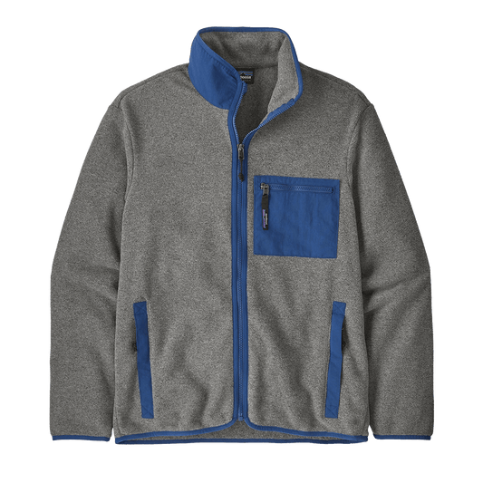PATAGONIA MEN'S SYNCH FLEECE JACKET - NICKEL W/BLUE