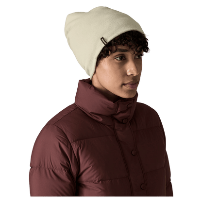 PATAGONIA MICRO D FLEECE ADJUSTABLE CUFF BEANIE - PELICAN - SIDE VIEW UNCUFFED