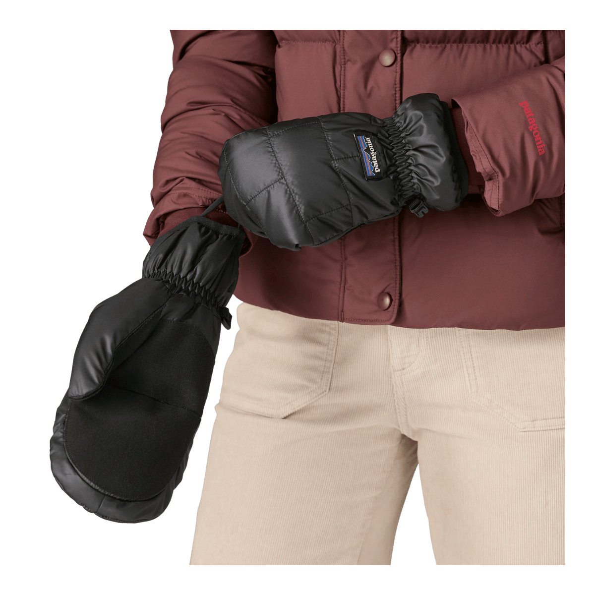PATAGONIA NANO PUFF MITTS - BLACK WORN MODEL