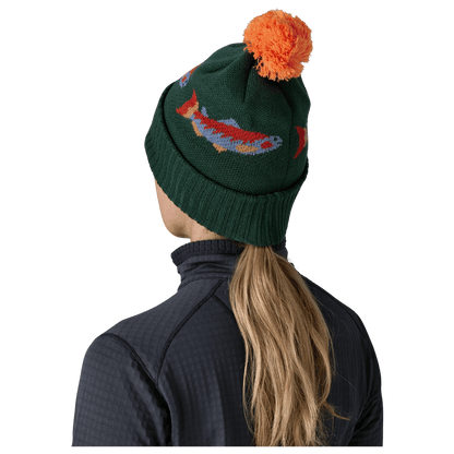 PATAGONIA POWDER TOWN CLASSIC BEANIE - OLD GROWTH GRN - BACK VIEW WW
