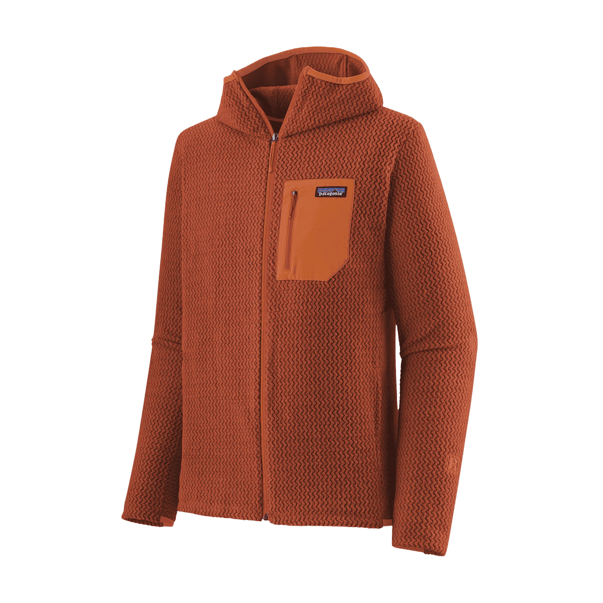PATAGONIA R1 AIR FULL-ZIP HOODY - BURNISHED RED FRONT