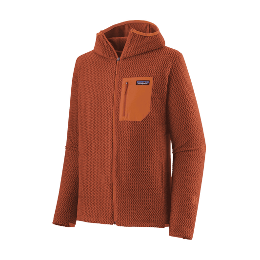 PATAGONIA R1 AIR FULL-ZIP HOODY - BURNISHED RED FRONT