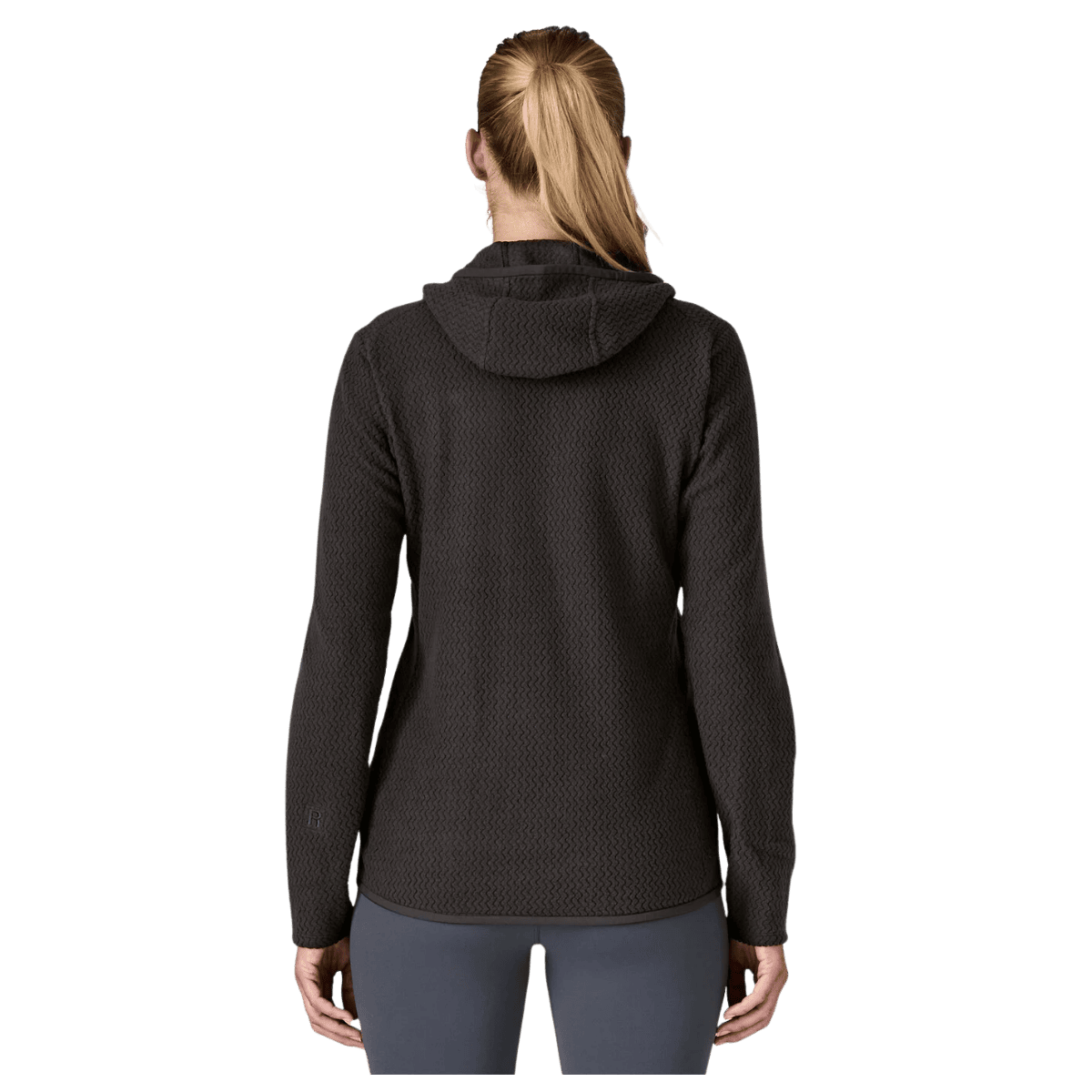 PATAGONIA WOMEN'S R1 AIR FULL ZIP HOODY - BLACK - BACK VIEW WW