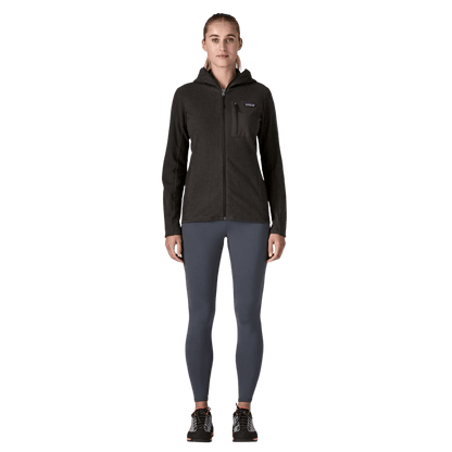 PATAGONIA WOMEN'S R1 AIR FULL ZIP HOODY - BLACK - FRONT FULL VIEW WW