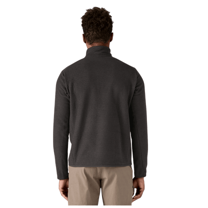 PATAGONIA MEN'S R1 AIR ZIP-NECK JACQUARD FLEECE PULLOVER - BLACK - BACK VIEW WW
