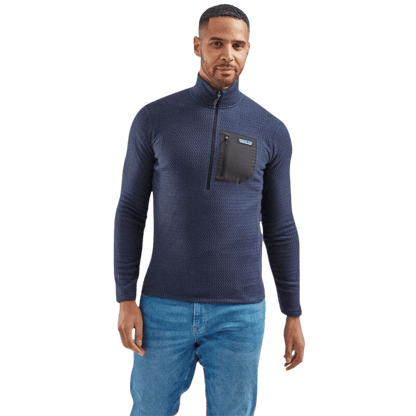 PATAGONIA R1 AIR ZIP NECK - NEW NAVY WW FRONT