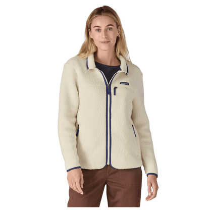 PATAGONIA WOMEN'S RETRO PILE SHEARLING FLEECE JACKET - NATURAL - FRONT VIEW WW