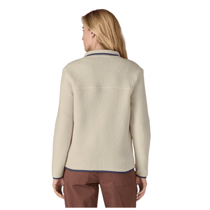 PATAGONIA WOMEN'S RETRO PILE SHEARLING FLEECE JACKET - NATURAL - BACK VIEW WW