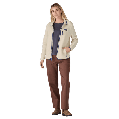 PATAGONIA WOMEN'S RETRO PILE SHEARLING FLEECE JACKET - NATURAL - FRONT FULL VIEW WW