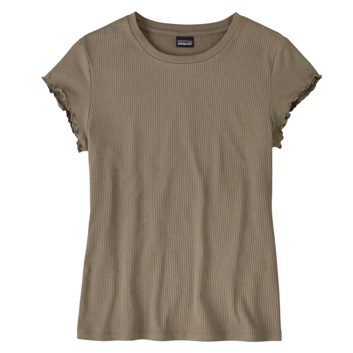 PATAGONIA WOMEN'S RIB KNIT TOP W/ TENCEL BLEND - WING GREY - FRONT VIEW