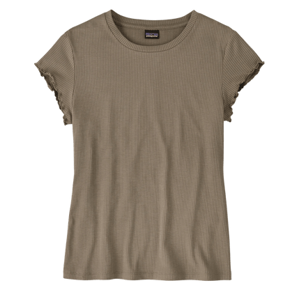 PATAGONIA WOMEN'S RIB KNIT TOP W/ TENCEL BLEND - WING GREY - FRONT VIEW