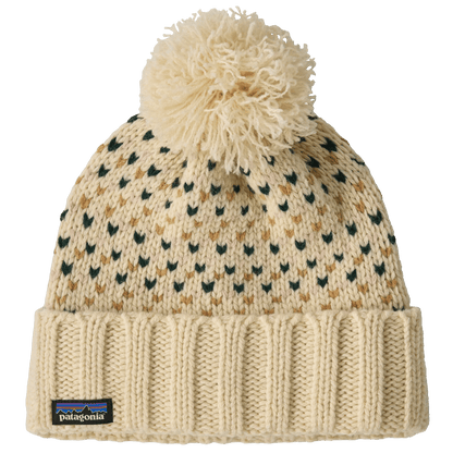 PATAGONIA WOMEN SNOWBELLE WINTER BEANIE - CONFETTI NATURAL - FRONT VIEW 