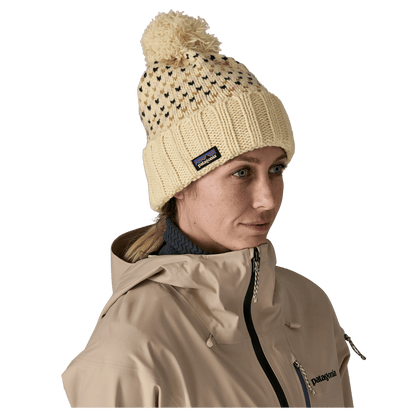 PATAGONIA WOMEN SNOWBELLE WINTER BEANIE - CONFETTI NATURAL - SIDE VIEW WW