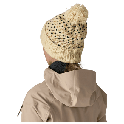 PATAGONIA WOMEN SNOWBELLE WINTER BEANIE - CONFETTI NATURAL - BACK VIEW WW