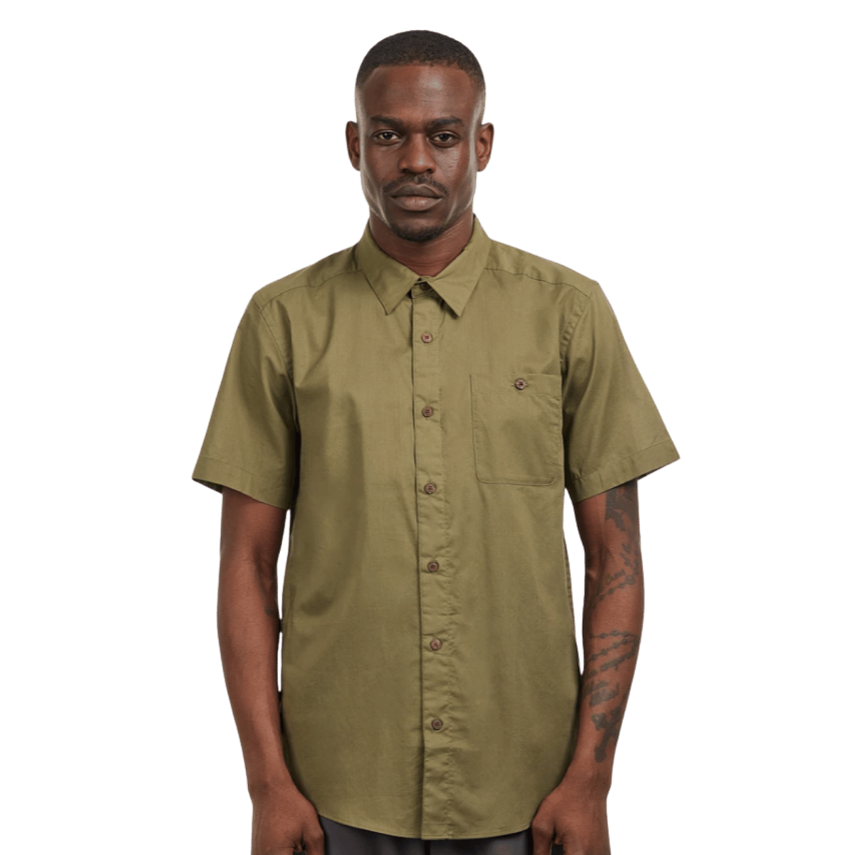 PATAGONIA SUNRISE STREAM SHIRT - TENT GREEN WW FRONT