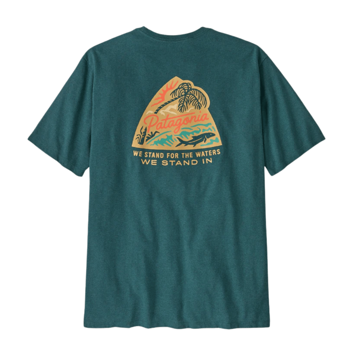 PATAGONIA TAKE A STAND RESPONSIBILI-TEE - BAYOU BADGE: WETLAND BLUE BACK