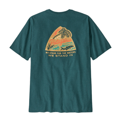 PATAGONIA TAKE A STAND RESPONSIBILI-TEE - BAYOU BADGE: WETLAND BLUE BACK