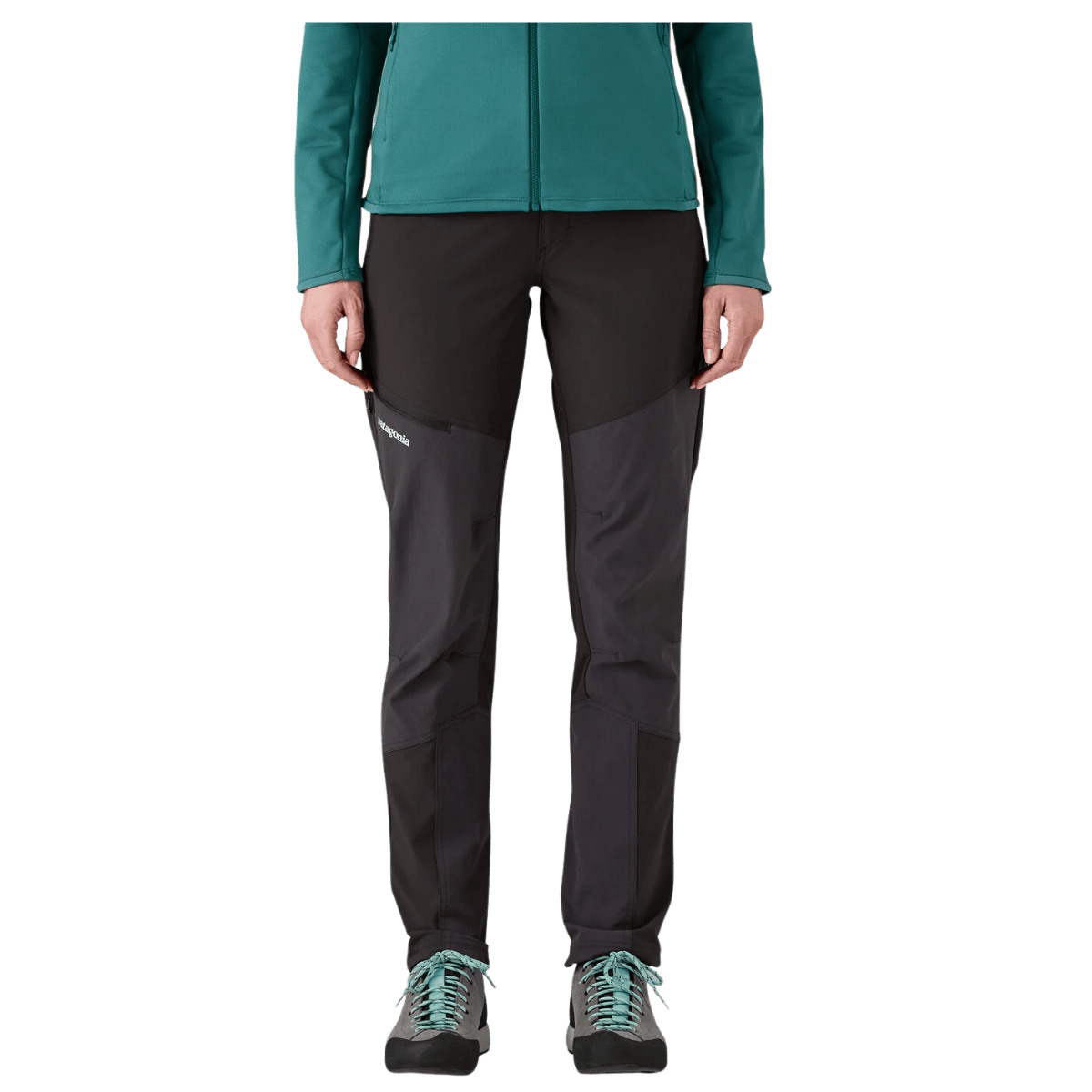 PATAGONIA WOMEN'S TERRAVIA ALPINE REGULAR PANTS - BLACK - FRONT VIEW WW