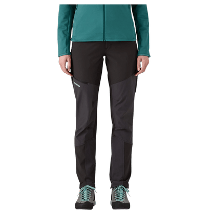 PATAGONIA WOMEN'S TERRAVIA ALPINE REGULAR PANTS - BLACK - FRONT VIEW WW