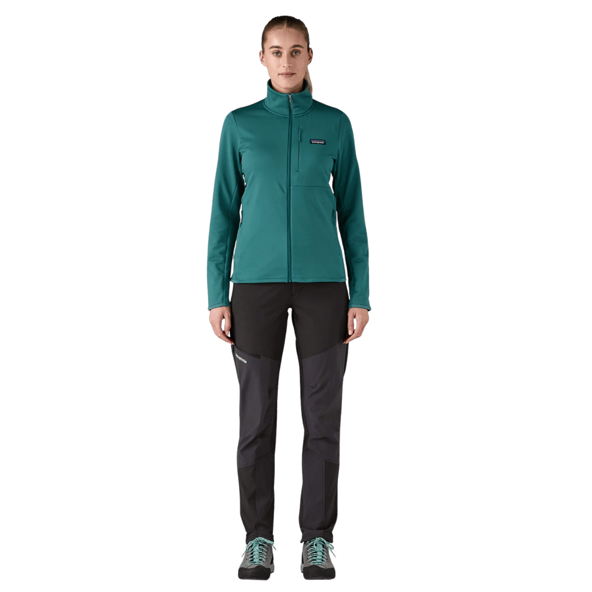 PATAGONIA WOMEN'S TERRAVIA ALPINE REGULAR PANTS - BLACK - FRONT FULL VIEW WW