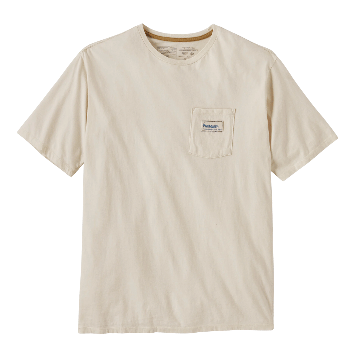 PATAGONIA WATER PEOPLE ORGANIC T-SHIRT - WATER PEOPLE BANNER: UNDYED NATURAL FRONT