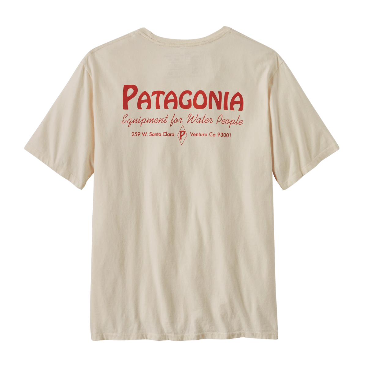 PATAGONIA WATER PEOPLE ORGANIC T-SHIRT - WATER PEOPLE BANNER: UNDYED NATURAL BACK
