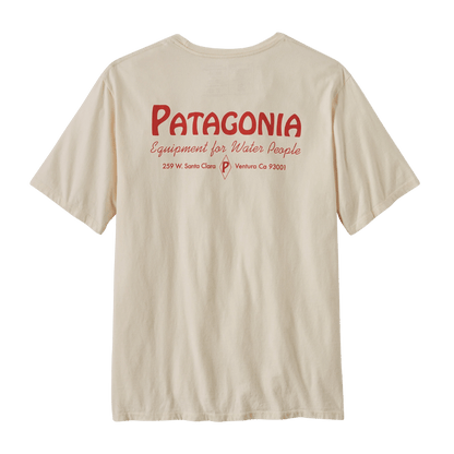PATAGONIA WATER PEOPLE ORGANIC T-SHIRT - WATER PEOPLE BANNER: UNDYED NATURAL BACK