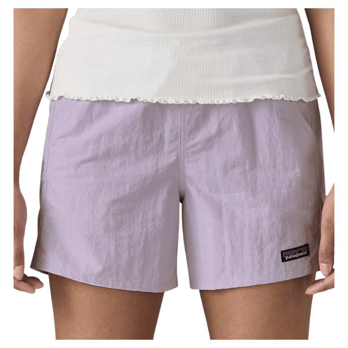 PATAGONIA WOMEN ORGANIC COTTON ADJUSTABLE SHORTS - FOXGLOVE PURPLE - FRONT VIEW WW