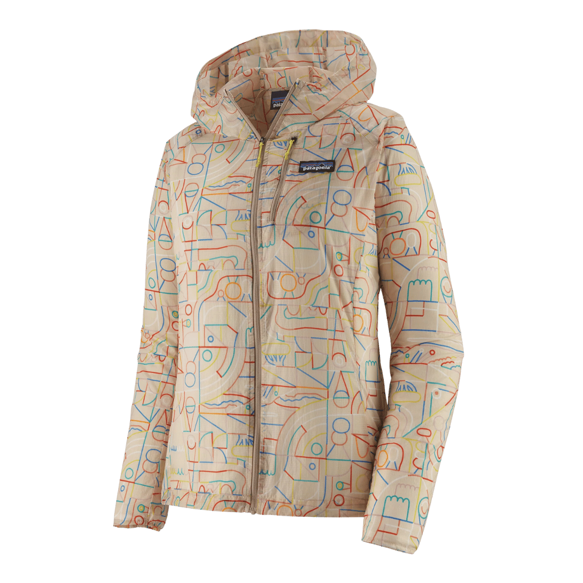 PATAGONIA WOMENS HOUDINI JACKET - LOSE YOURSELF OUTLINE PUMICE FRONT