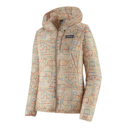 PATAGONIA WOMENS HOUDINI JACKET - LOSE YOURSELF OUTLINE PUMICE FRONT